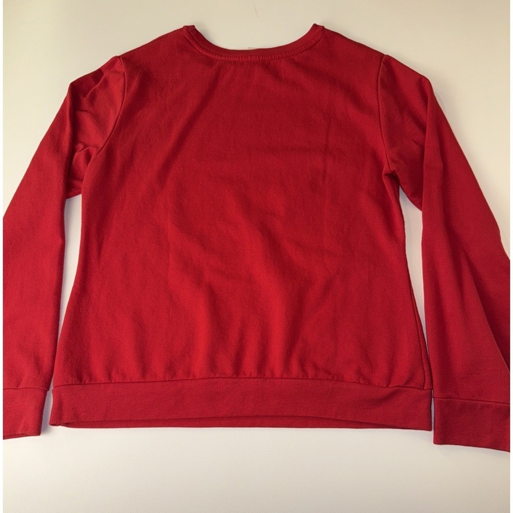 Holiday Time Sweatshirt Women Medium Red Grandma Gingerbread Hugs or Cookies - Picture 4 of 12